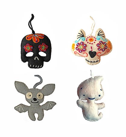 Halloween Ornaments- Set Of 4